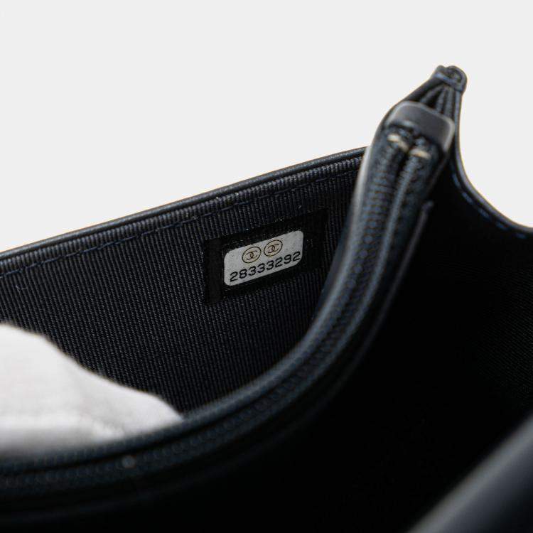 Pre Owned Chanel Black Quilted Aged Calfskin Gabrielle Wallet On Chain