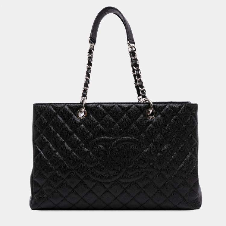 Pre Owned Chanel Black Caviar Grand Shopping Tote XL