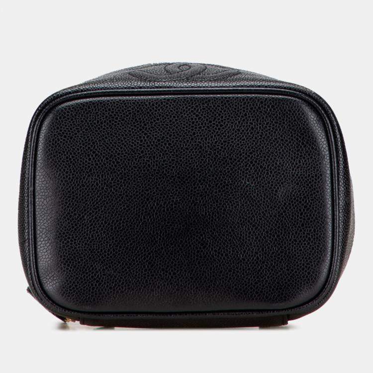 Pre Owned Chanel Black CC Caviar Vanity Bag