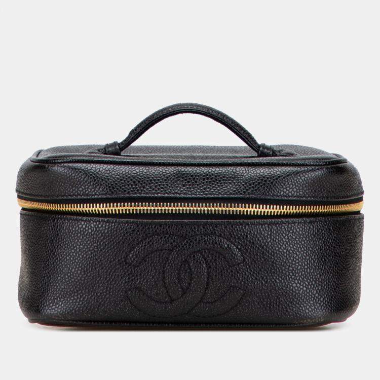 Pre Owned Chanel Black CC Caviar Vanity Bag