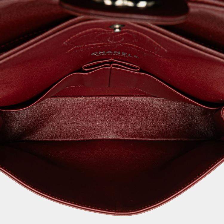 Pre Owned Chanel Red Medium Classic Caviar Double Flap