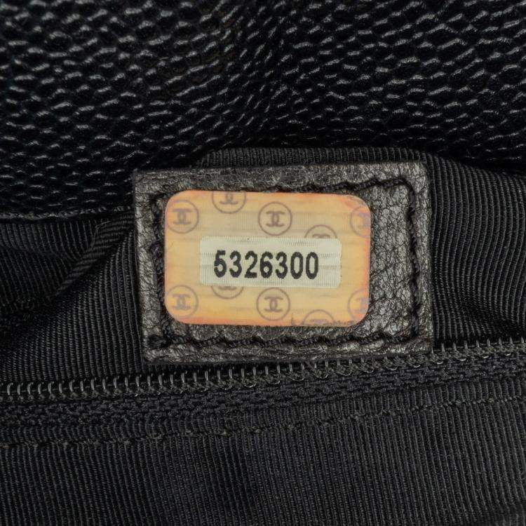 Pre Owned Chanel Black CC Caviar Leather Tote