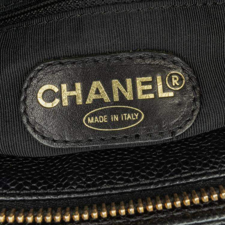 Pre Owned Chanel Black CC Caviar Leather Tote