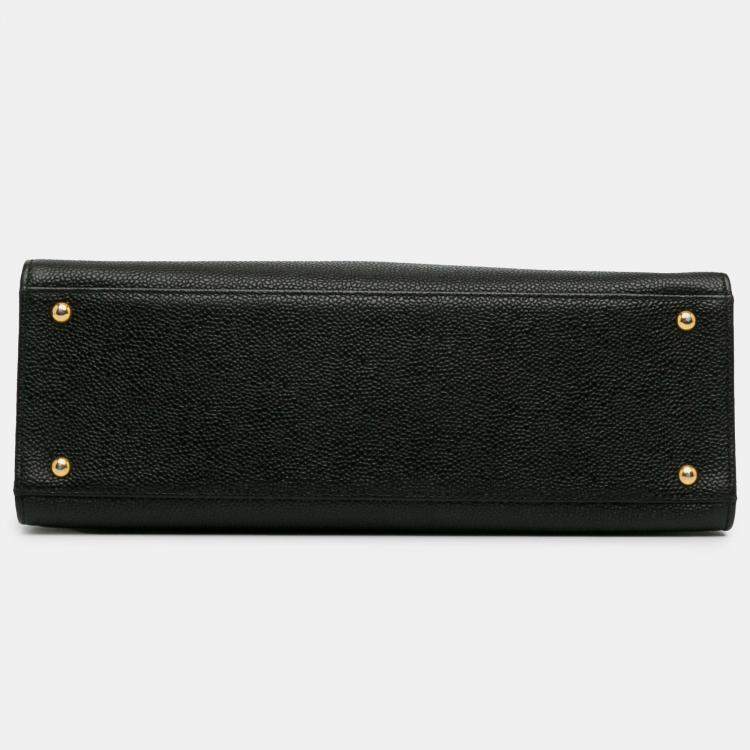 Pre Owned Chanel Black CC Caviar Leather Tote