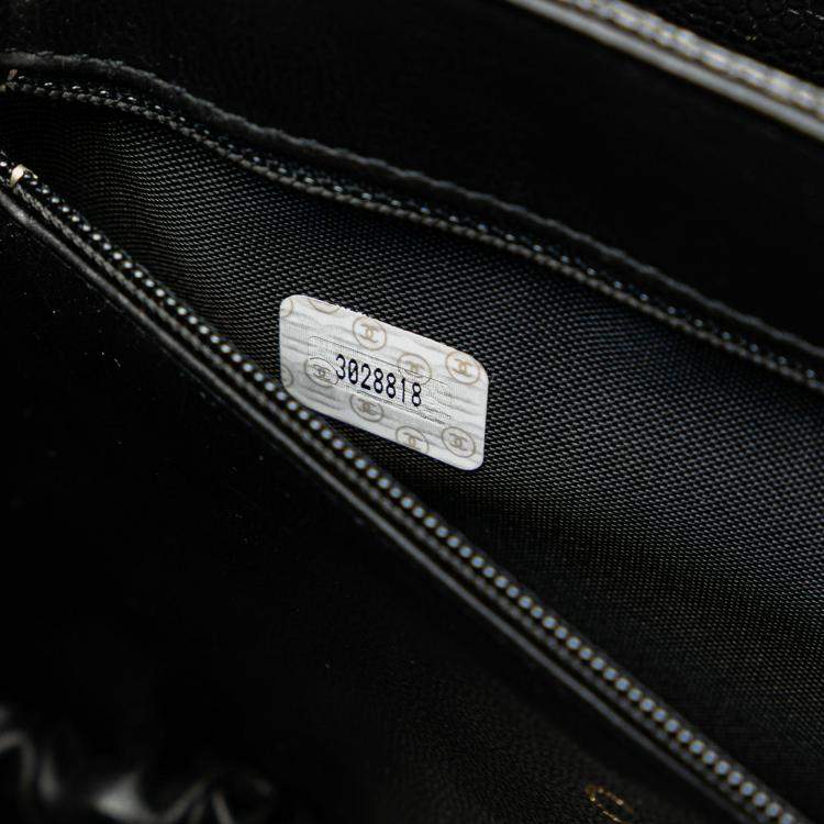 Pre Owned Chanel Black CC Caviar Vanity Case