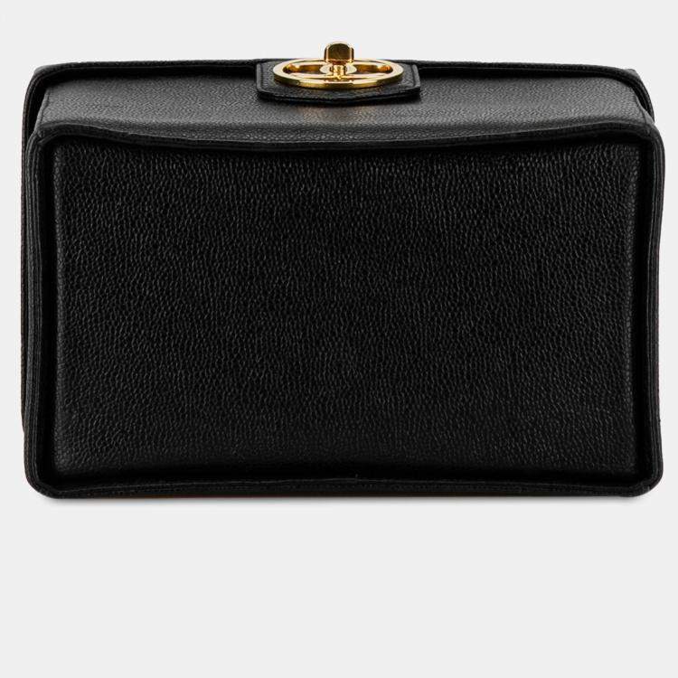 Pre Owned Chanel Black CC Caviar Vanity Case