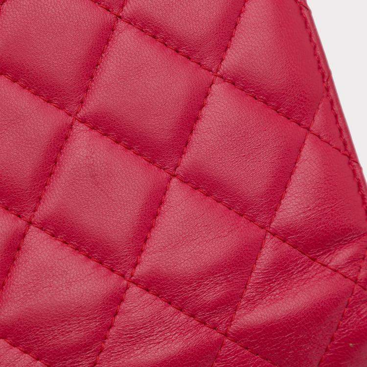 Pre Owned Chanel Pink Classic Lambskin Wallet on Chain