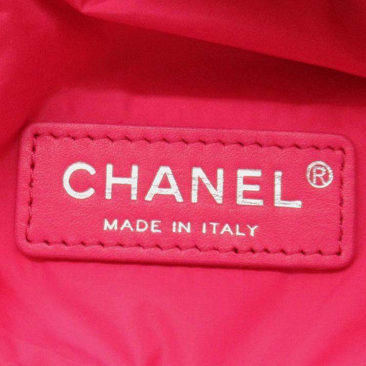 Pre Owned Chanel Printed Nylon Coco Neige Convertible Backpack