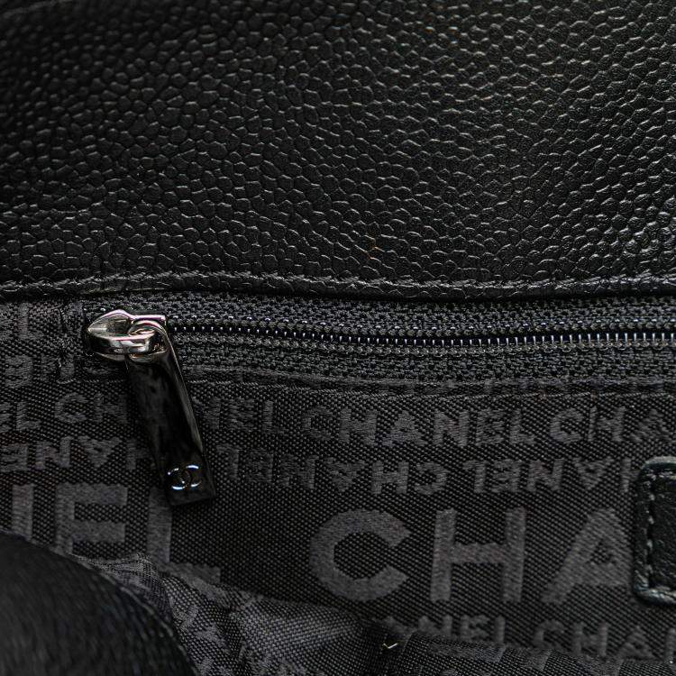 Pre Owned Chanel Black Caviar Choco Bar Tote