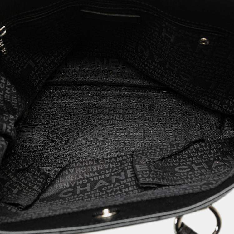 Pre Owned Chanel Black Caviar Choco Bar Tote