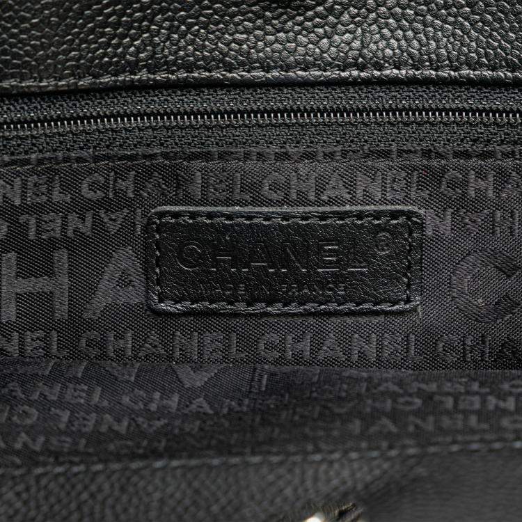 Pre Owned Chanel Black Caviar Choco Bar Tote