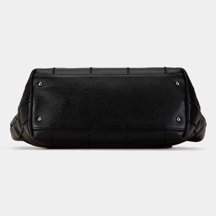 Pre Owned Chanel Black Caviar Choco Bar Tote