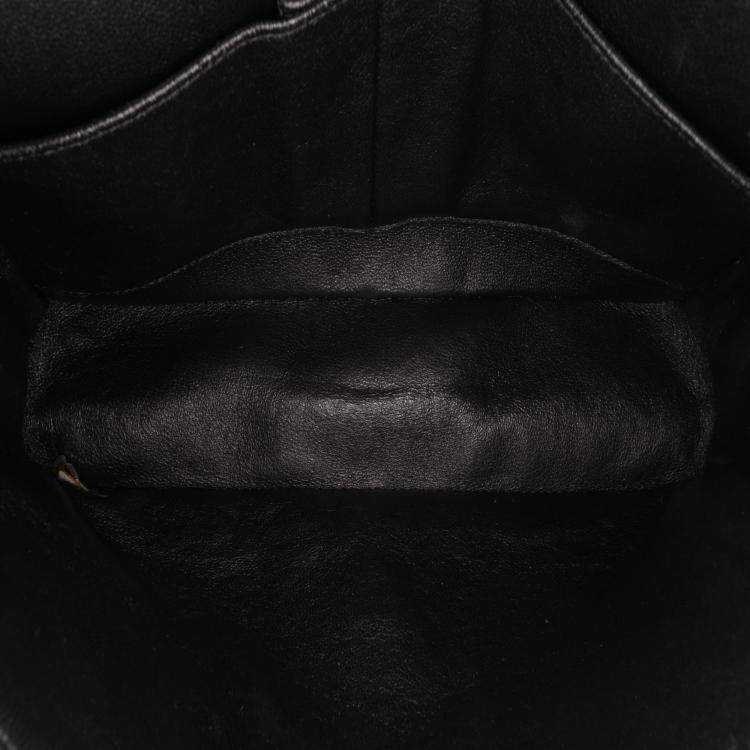 Pre Owned Chanel Black Medium Classic Patent Double Flap