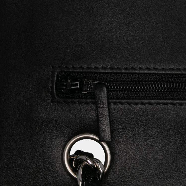 Pre Owned Chanel Black Medium Classic Patent Double Flap