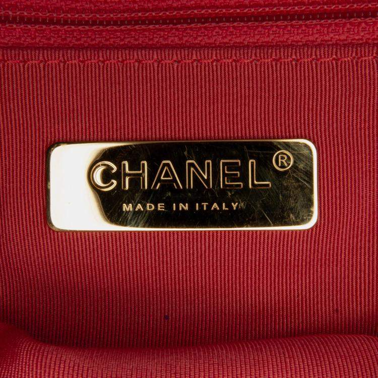 Pre Owned Chanel Pink Medium Lambskin 19 Flap