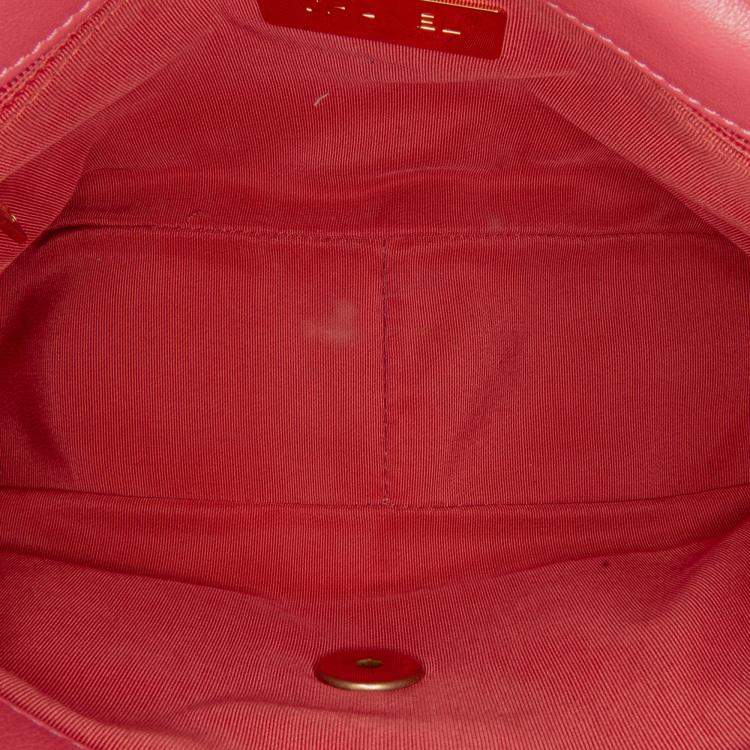 Pre Owned Chanel Pink Medium Lambskin 19 Flap