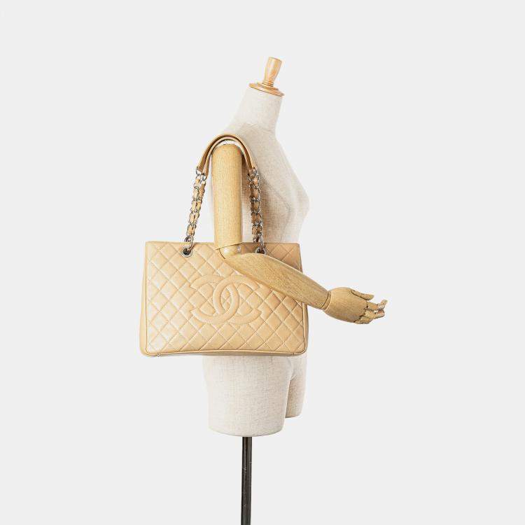 Pre Owned Chanel Brown Caviar Grand Shopping Tote