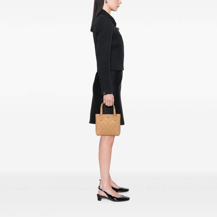 Pre Owned Chanel Brown CC Wild Stitch Calfskin Handbag