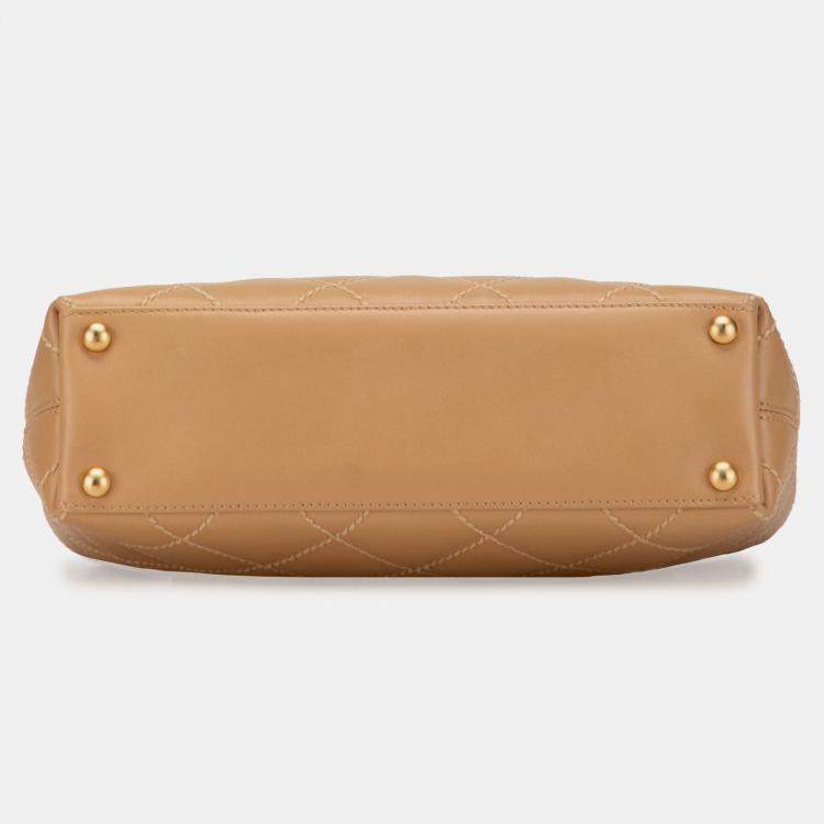 Pre Owned Chanel Brown CC Wild Stitch Calfskin Handbag