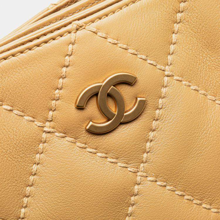 Pre Owned Chanel Brown CC Wild Stitch Calfskin Handbag