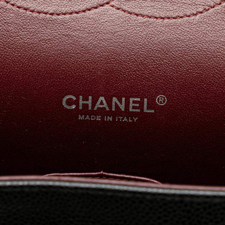 Pre Owned Chanel Black Maxi Classic Caviar Double Flap
