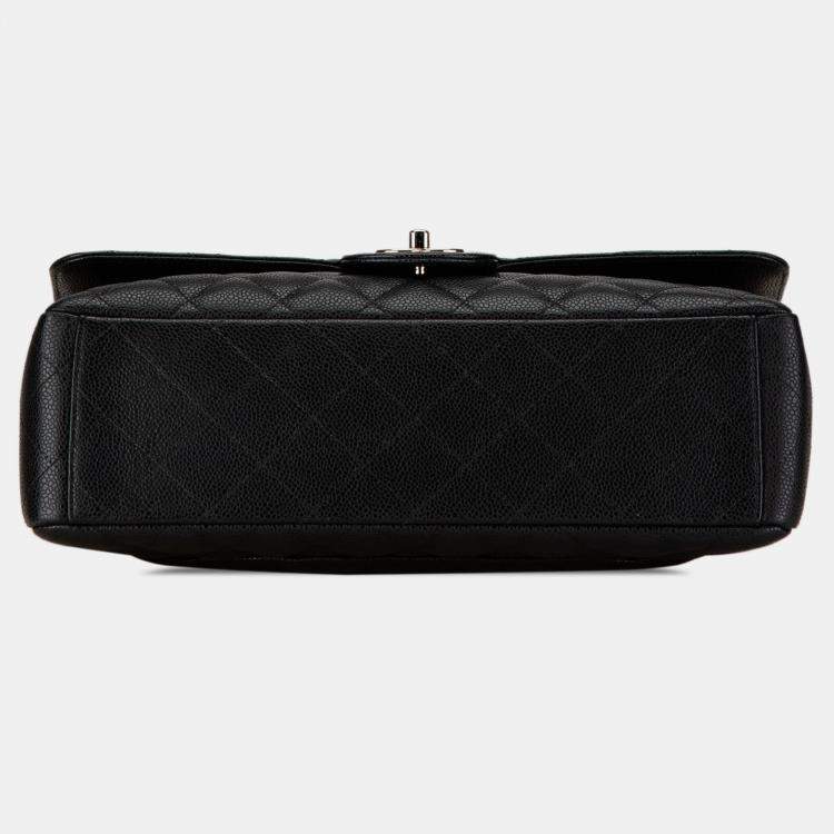 Pre Owned Chanel Black Maxi Classic Caviar Double Flap