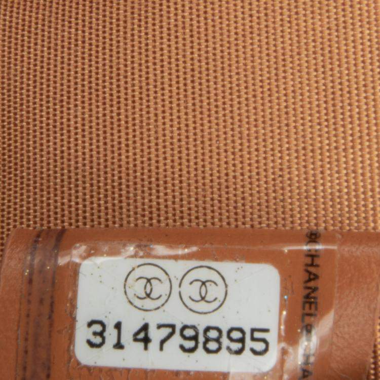 Pre Owned Chanel Brown Lambskin 19 Round Clutch with Chain