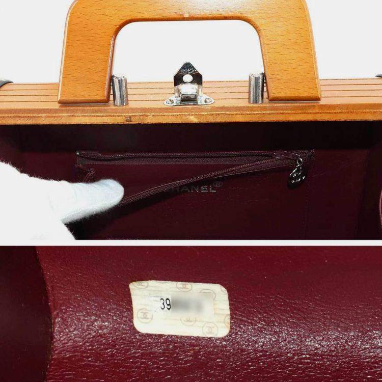 Pre Owned Chanel Vintage Vanity Brown/Black Wood Box Handbag