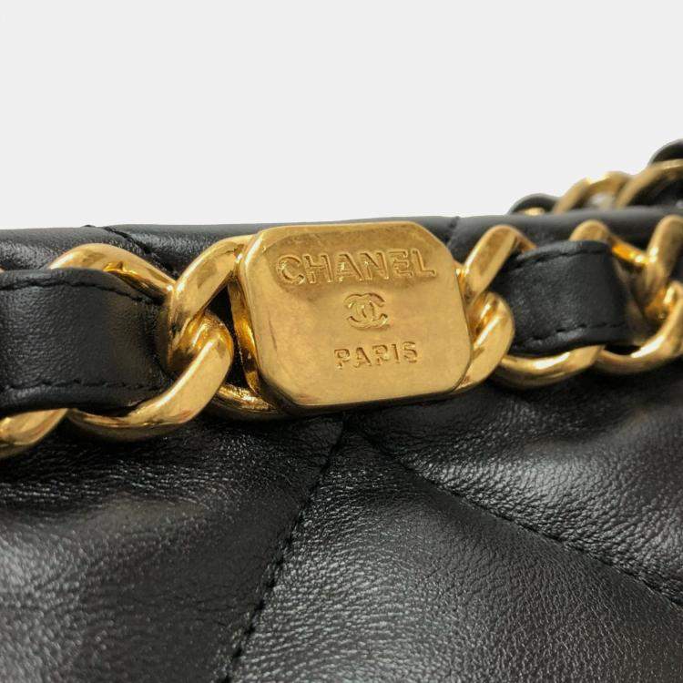 Pre Owned Chanel CC Black Leather Tote Bag