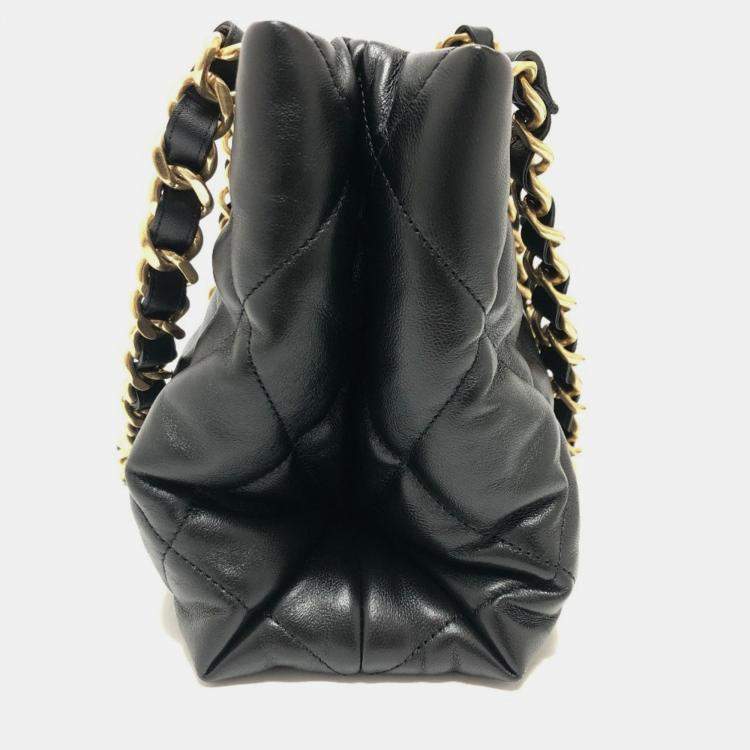Pre Owned Chanel CC Black Leather Tote Bag