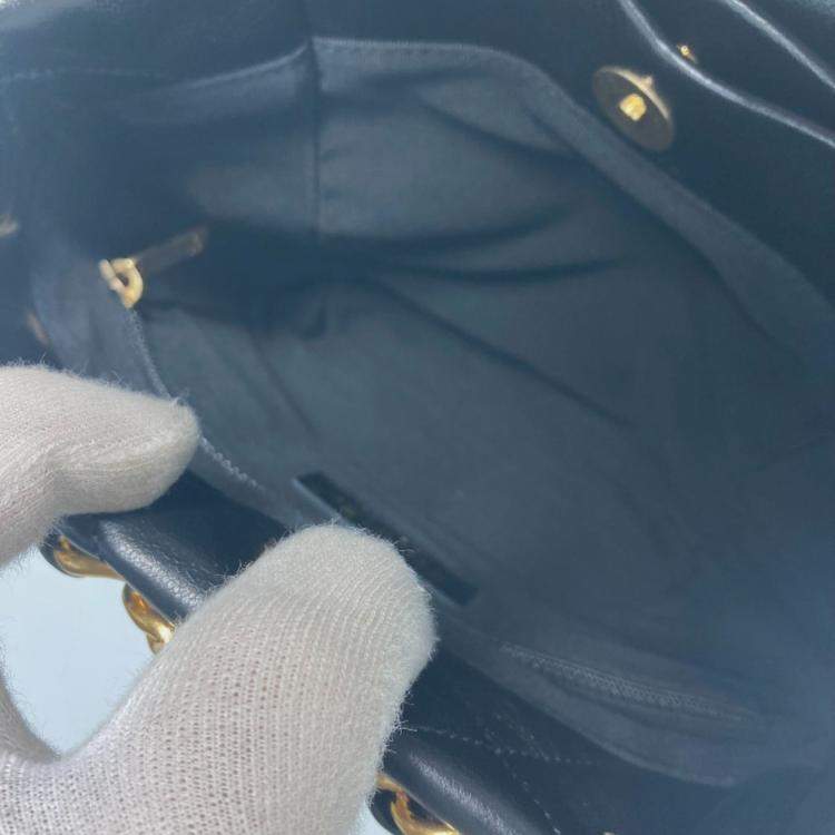 Pre Owned Chanel CC Black Leather Tote Bag