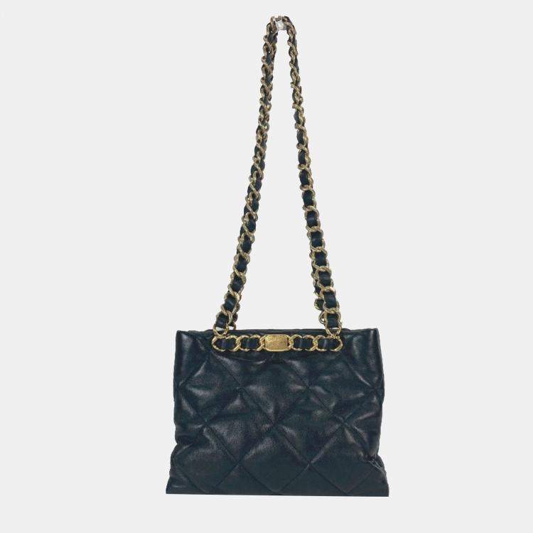 Pre Owned Chanel CC Black Leather Tote Bag