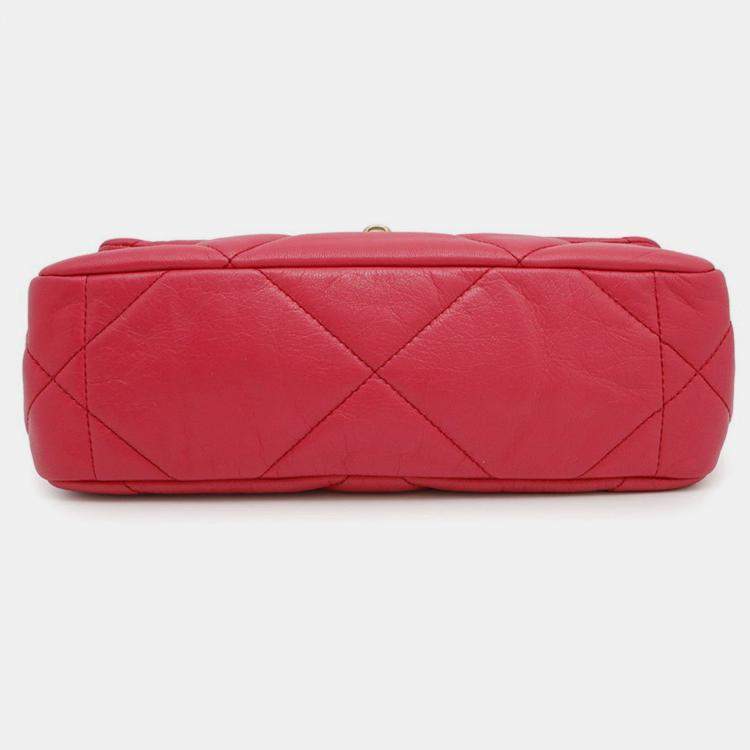Pre Owned Chanel 19 Pink Leather Shoulder Bag