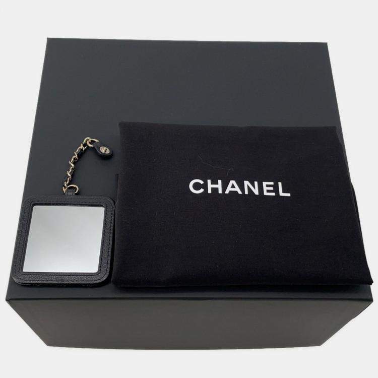 Pre Owned Chanel Vanity Black Leather Top Handle Bag