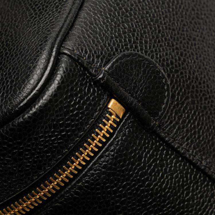 Pre Owned Chanel Black CC Caviar Vanity Case