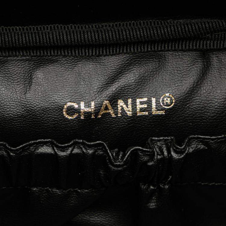 Pre Owned Chanel Black CC Caviar Vanity Case