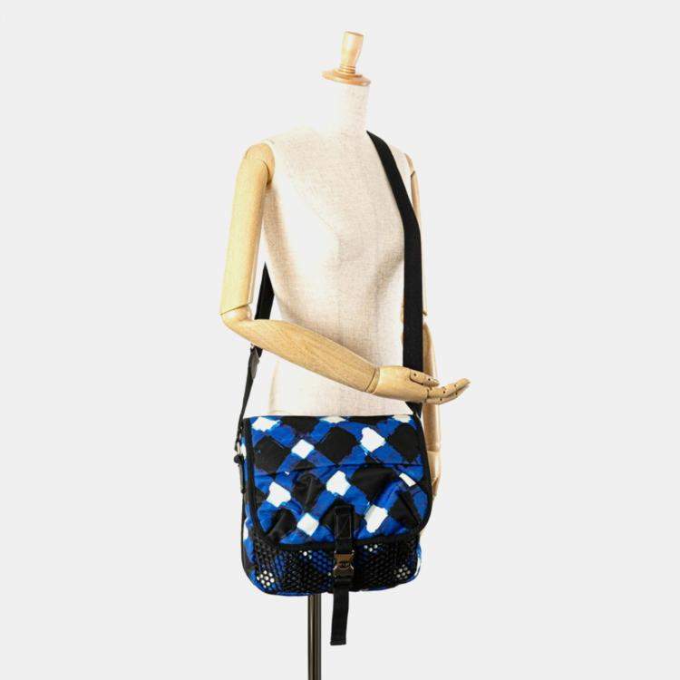 Pre Owned Chanel Airline Messenger Multicolor Blue Nylon Shoulder Bag