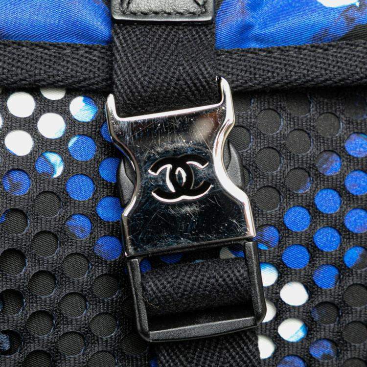 Pre Owned Chanel Airline Messenger Multicolor Blue Nylon Shoulder Bag