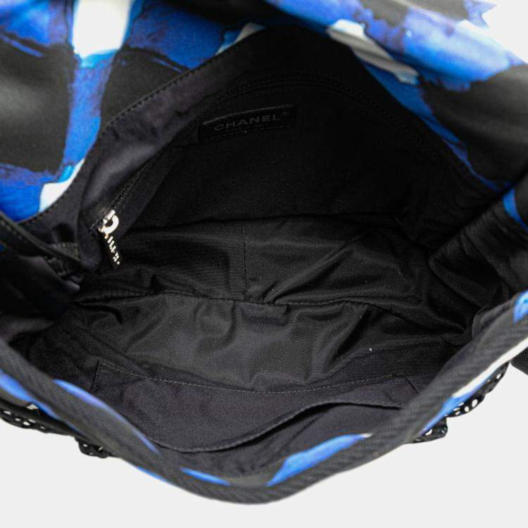 Pre Owned Chanel Airline Messenger Multicolor Blue Nylon Shoulder Bag