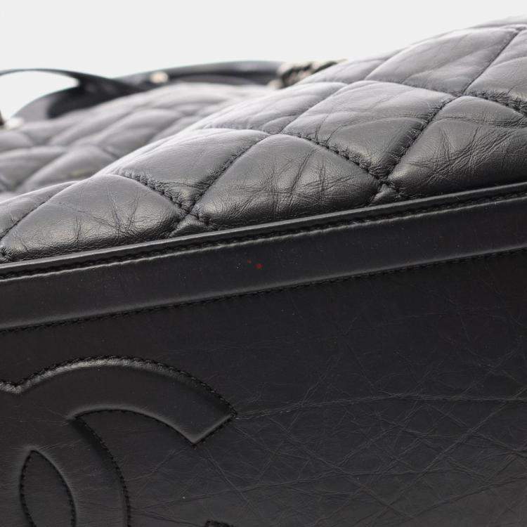 Pre Owned Chanel Matelasse Tote Bag Leather Black