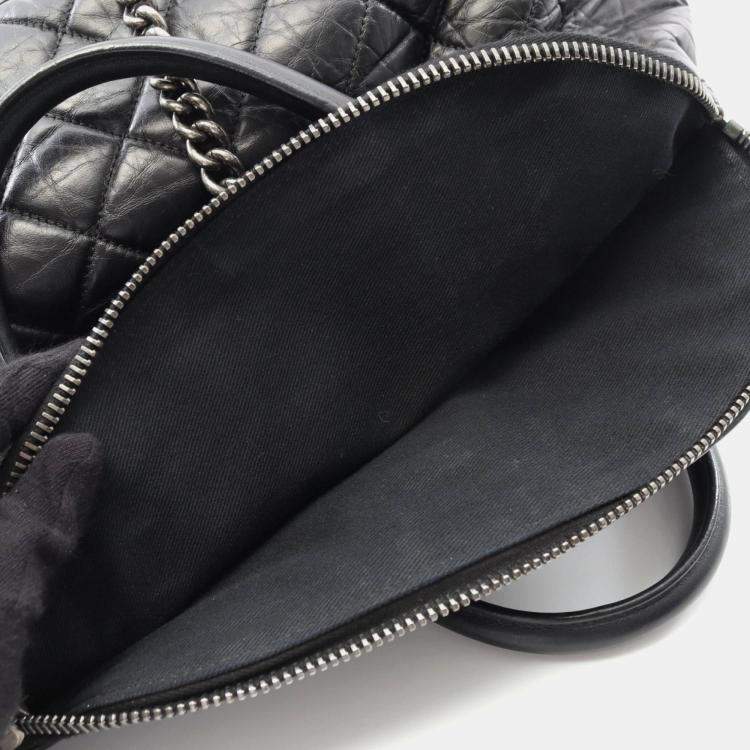 Pre Owned Chanel Matelasse Tote Bag Leather Black