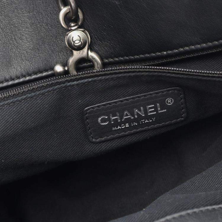 Pre Owned Chanel Matelasse Tote Bag Leather Black