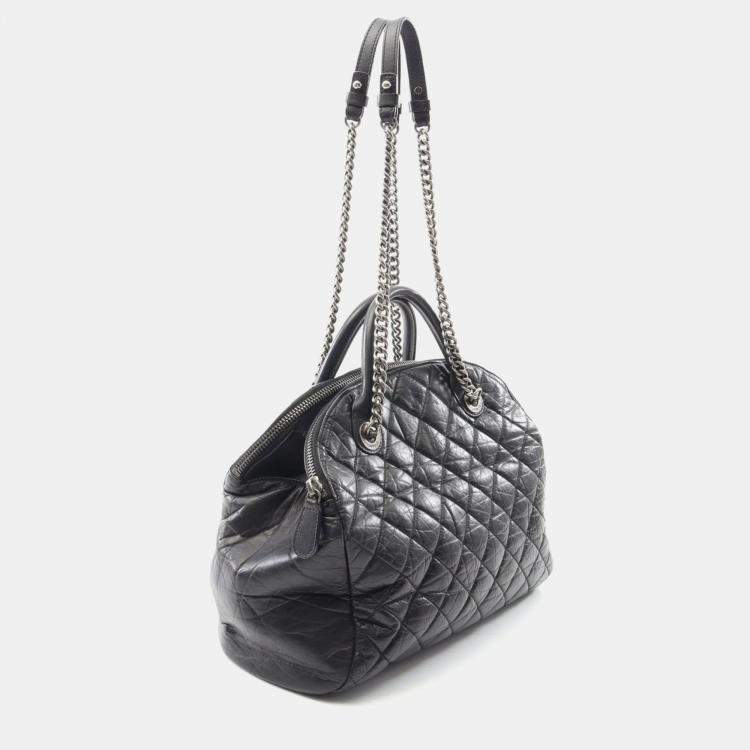 Pre Owned Chanel Matelasse Tote Bag Leather Black
