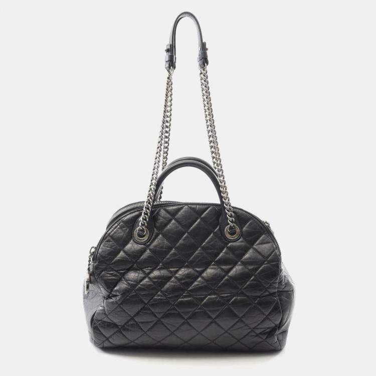 Pre Owned Chanel Matelasse Tote Bag Leather Black