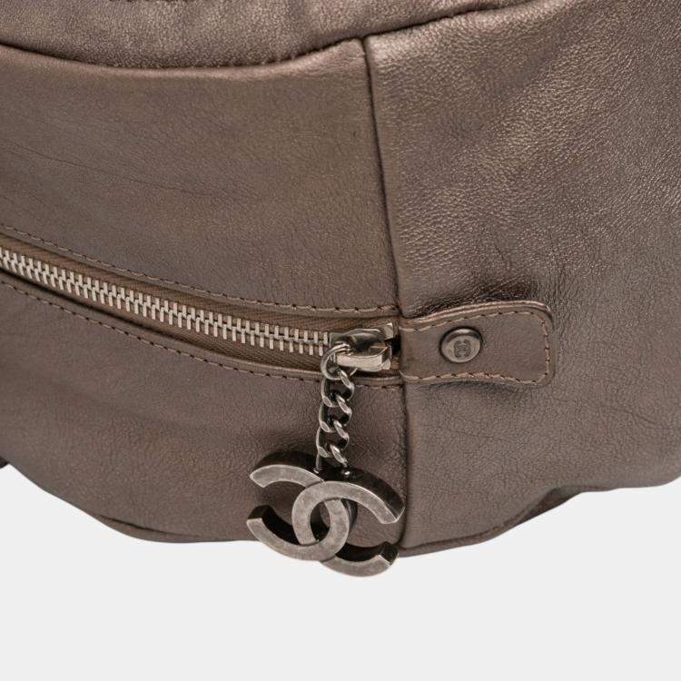 Pre Owned Chanel Brown Medium Calfskin Luxe Ligne Bowler Bag