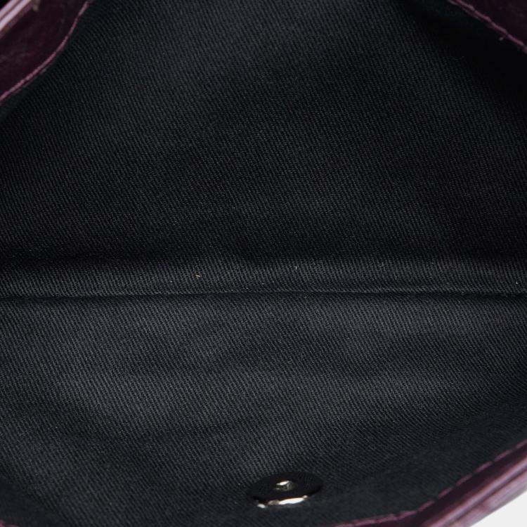 Pre Owned Chanel Purple Glazed Matelasse Portobello Flap Bag