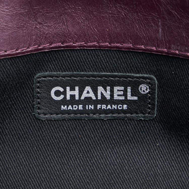 Pre Owned Chanel Purple Glazed Matelasse Portobello Flap Bag