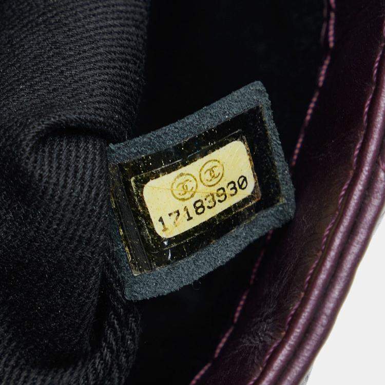 Pre Owned Chanel Purple Glazed Matelasse Portobello Flap Bag