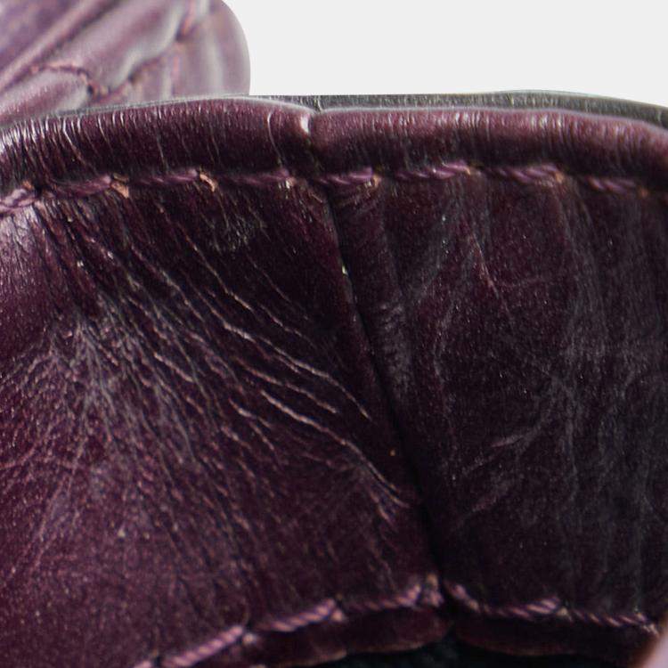Pre Owned Chanel Purple Glazed Matelasse Portobello Flap Bag