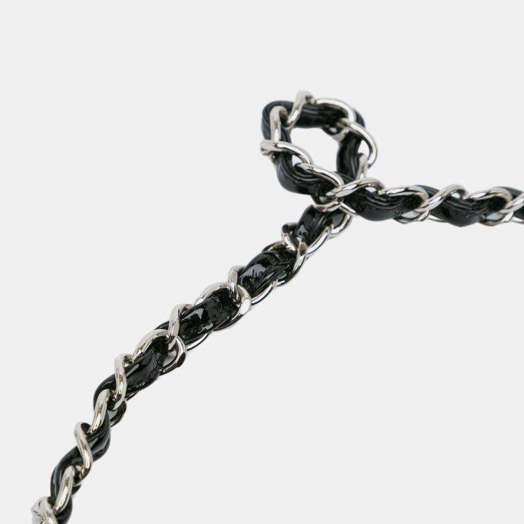 Pre Owned Chanel Black Mini Square Classic Patent Single Flap